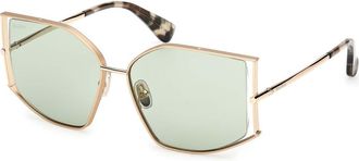 Max Mara MM0142 32N Womens Sunglasses Gold Size 59