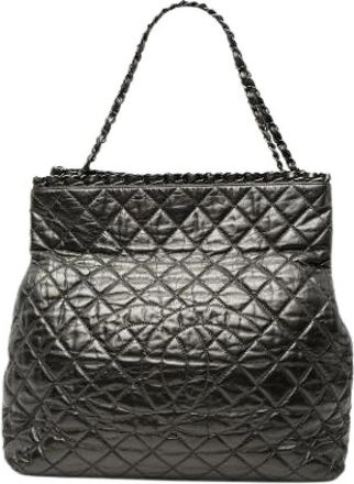 Chanel Pre-owned Chain Me Tote - Dames - Vintage Shopper - Zwart - ONE Size - Leer - Vintage