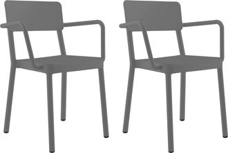 Resol Sillas Con Brazos Lisboa Resol Pl&aacute;stico Gris (pack De 2)