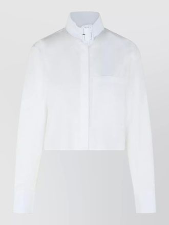 Courr&egrave;ges cotton shirt high collar buckle detail