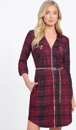 Guess Elina Plaid Shirtdress