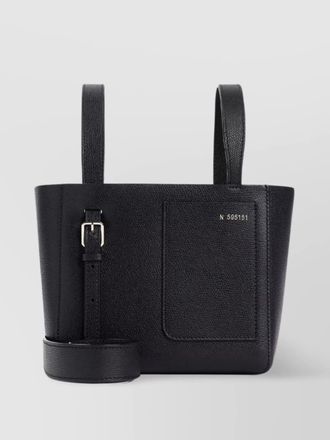 Valextra mini bucket bag external pocket