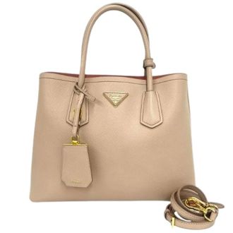 Prada Pre-owned Tote Bags, female, Pink, Size: ONE SIZE Pre-owned Saffiano leather 2way bag
