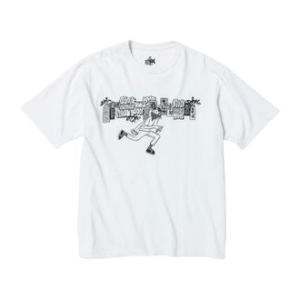 Beams Plus T-Shirts, male, White, Size: M Short Sleeve T-Shirt With Artwork