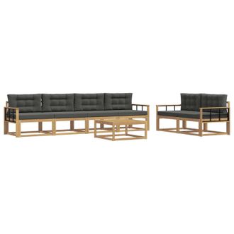 vidaXL Conjunto De Sof&aacute;s De Exterior 6 Pcs Blanco Y Antracita Vidaxl