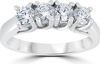 Pompeii3 1ct Diamond White Gold Curve Wedding Ring Enhancer Size Selectable