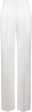 Max Mara Straight Trousers, female, White, Size: 2XS Linen Straight Leg Trousers
