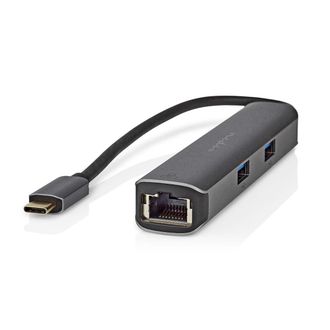 Nedis Adaptador Usb Multipuerto Usb 32 Generacion 1 Usb C Macho Hdmi Hembra Rj45 Hembra 3x Usb A Hembra 5 Gbps 020m Redondo Chapado En Oro Pvc Antracita Caj