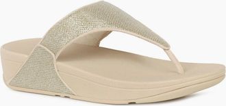 FitFlop Fitflop Womens Lulu Shimmerglitz Toe Post Sandals - Tan - Size: 6.5