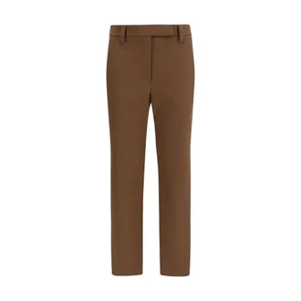 Brunello Cucinelli Brown Elastane Casual Womens Pants