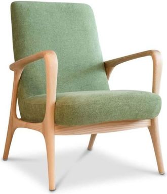 PIB Sill&oacute;n de fresno macizo y tela verde