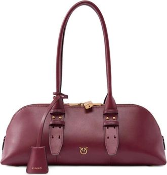 Pinko Bowling Horizontal Big - female - PINKO - Shoulder Bags - Red - ONE SIZE - Bags