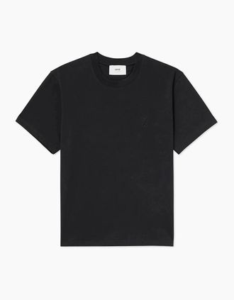 Ami Mens Ami Paris Ami De Coeur Logo-Embossed T-Shirt in Black - Size: 40