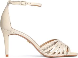 Kazar Dames beige sandalen - Dames - Sandalen met hakken - Beige - 40 EU - Leer - Schoenen