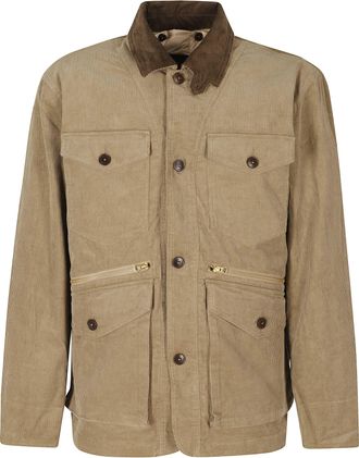 Fortela Beige Ribbed Corduroy Cotton Jacket