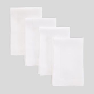 Solino Home Linen Dinner Napkins Set of 4, 20 x 20 Inch for Dining Table, Holiday and Everyday Table Decor - Fete in White at Nordstrom, Size Large