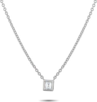 Luxury Bazaar 18K White Gold 1.25 ct Diamond Geometric Drop Necklace ANK-19829