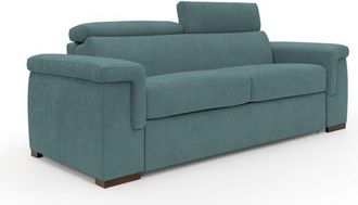 Divani.Store Divani.store - Giunone Sof&aacute; Cama Convertible Con Colch&oacute;n De 18 Cm Y Reposacabezas Reclinables En Tejido Impermeable 240 Cm (mat. 160x197 Cm) Azul