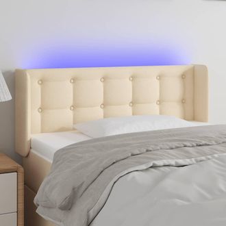 vidaXL Testiera A Led Crema 103x16x78/88 Cm In Tessuto - Vidaxl
