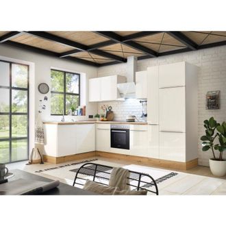 Respekta Cucina Angolo Cottura Cucina ad Angolo Marleen Premium 310 cm Bianco Artigianale Rovere Respecta