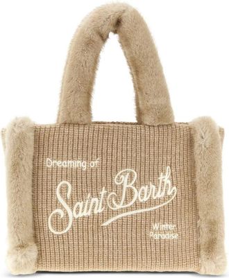 MC2 Saint Barth Borsa tote Colette con bordo in shearling - Toni neutri