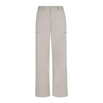 Fendi Straight Trousers, male, Gray, Size: S Grey Straight-Cut Pants with Pockets