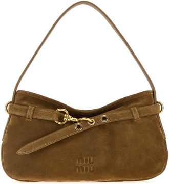 Miu Miu Biscuit Suede Avenue Shoulder Bag