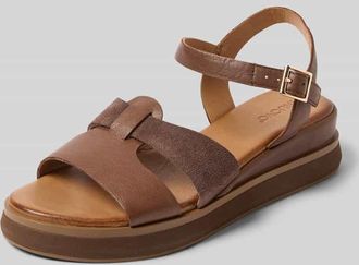 Inuovo Sandalen aus echtem Leder mit Schnalle in Dunkelbraun, Gr&ouml;&szlig;e 36