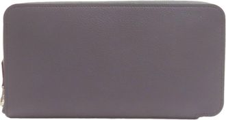Herm&egrave;s Gray Epsom Leather Long Wallet (Bi-Fold) (Pre-Owned)