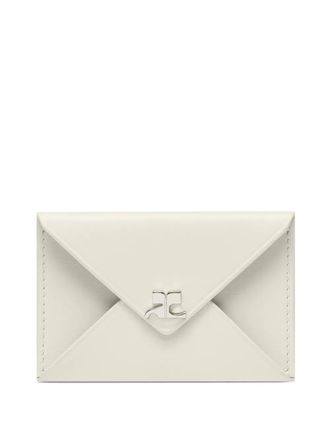 Courrèges leather card holder - unisex - CALFSKIN - One Size - Neutrals