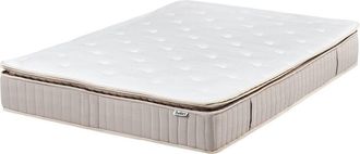 Beliani Colch&oacute;n De Muelles Ensacados Y L&aacute;tex Con Funda Extra&iacute;ble De Poli&eacute;ster Con Cremallera 7 Zonas Dureza Alta 120 X 200 Cm Blanco Daydream