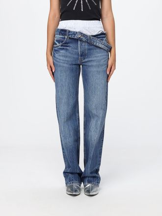 Alexander Wang Jeans straight a vita alta in denim con design asimmetrico