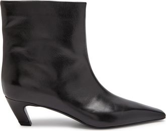 Khaite Arizona 50 Leather Ankle Boots - Black - 40 (IT40 / UK7)