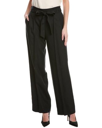 Vince Belted Linen-Blend Pull-On Pant