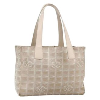 Chanel Pre-owned Tote Bags, female, Beige, Size: ONE SIZE Pre-owned Vintage Nylon Tote Bag