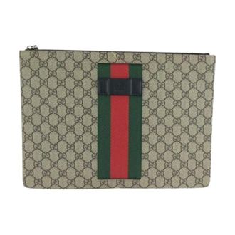 Gucci Pre-owned Clutches, male, Multicolor, Size: ONE SIZE Pre-owned GG Supreme Canvas Clutch Bag