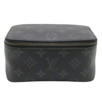 Louis Vuitton Pre-owned Monogram Eclipse Pouch - Dames - Pre-owned - Zwart - Maat: ONE Size Leer