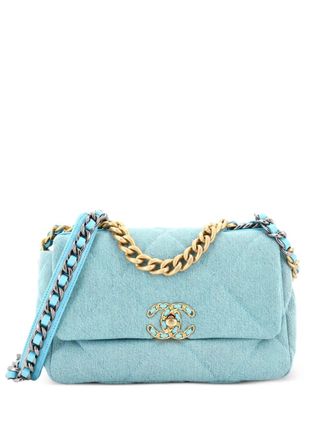 Chanel 19 Flap Bag Quilted Denim Medium shoulder bag - Blue