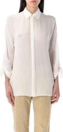 Polo Ralph Lauren Lightweight Semi-Sheer Georgette Silk Blouse