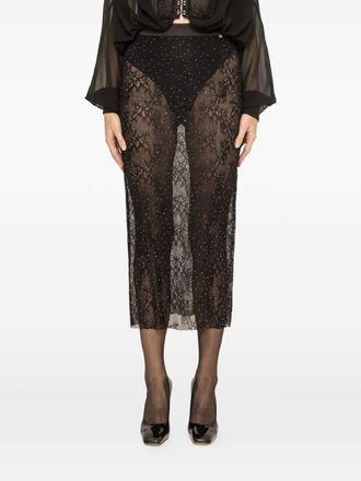 Nissa Gonna lunga in pizzo - Nero