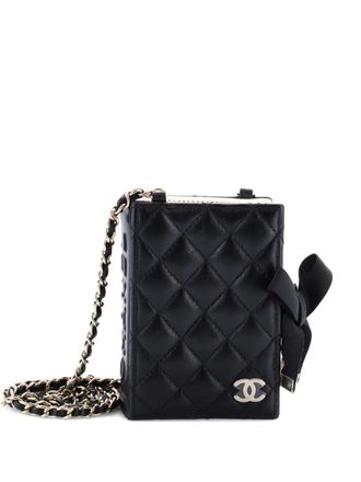Chanel CC Book Card Holder with Chain Quilted Lambskin crossbody bag - Zwart