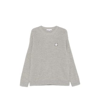 Maison Kitsun&eacute; Ribbed Logo-patch Sweater