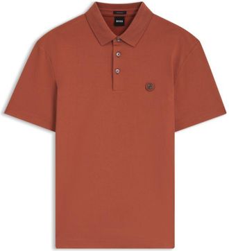 BOSS Polo shirt in mercerized cotton with Double B monogram