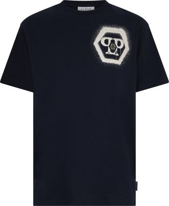 Philipp Plein Round Neck T-Shirt Spray Hexagon