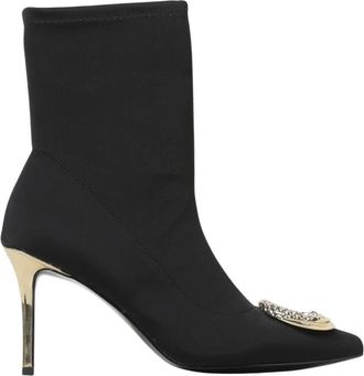 Just Cavalli Stijlvolle Platte Enkellaarsjes Zwart - Dames - Laarzen met Hak - Zwart - 41 EU - Schoenen