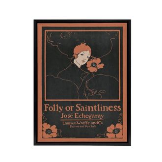 Artery8 Folly or Saintliness Novel Book Cover Framed Canvas Art Print Reed in Black | Size: W24 x H32