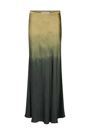 Rabens Saloner Womens Flow Bias Skirt In Army Combo