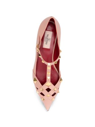 Valentino Garavani Studded Leather Ballet Flat - Pink