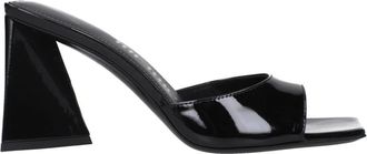 The Attico Zwarte leren stilettohak sandalen - Dames - Muiltjes - Zwart - 36 EU - Schoenen