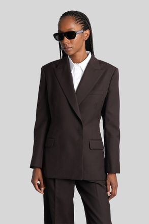 Anine Bing Aretha Blazer In Brown Polyester